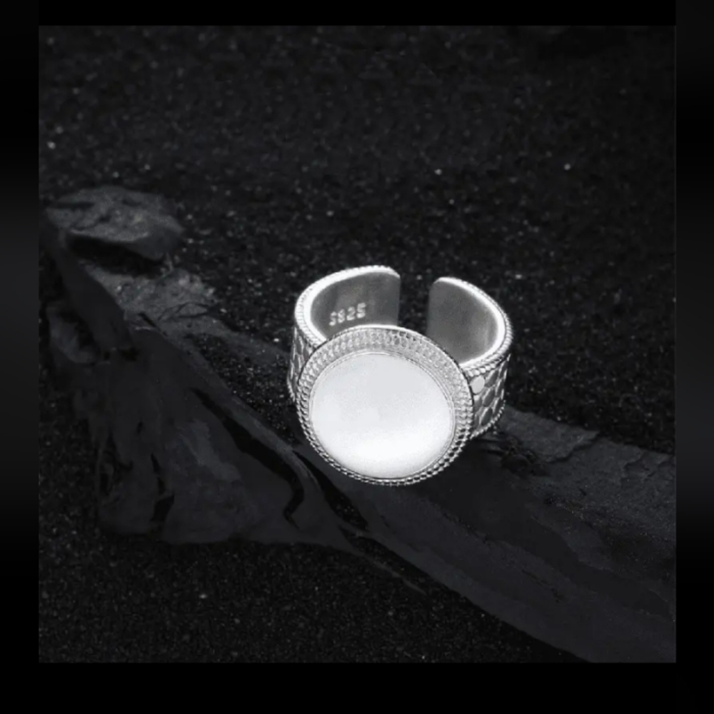 White Stone Adjustable Ring